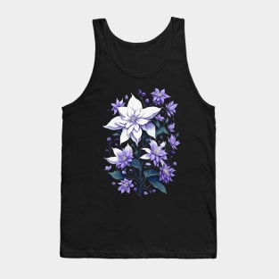 Purple Clematis Flowers Tank Top